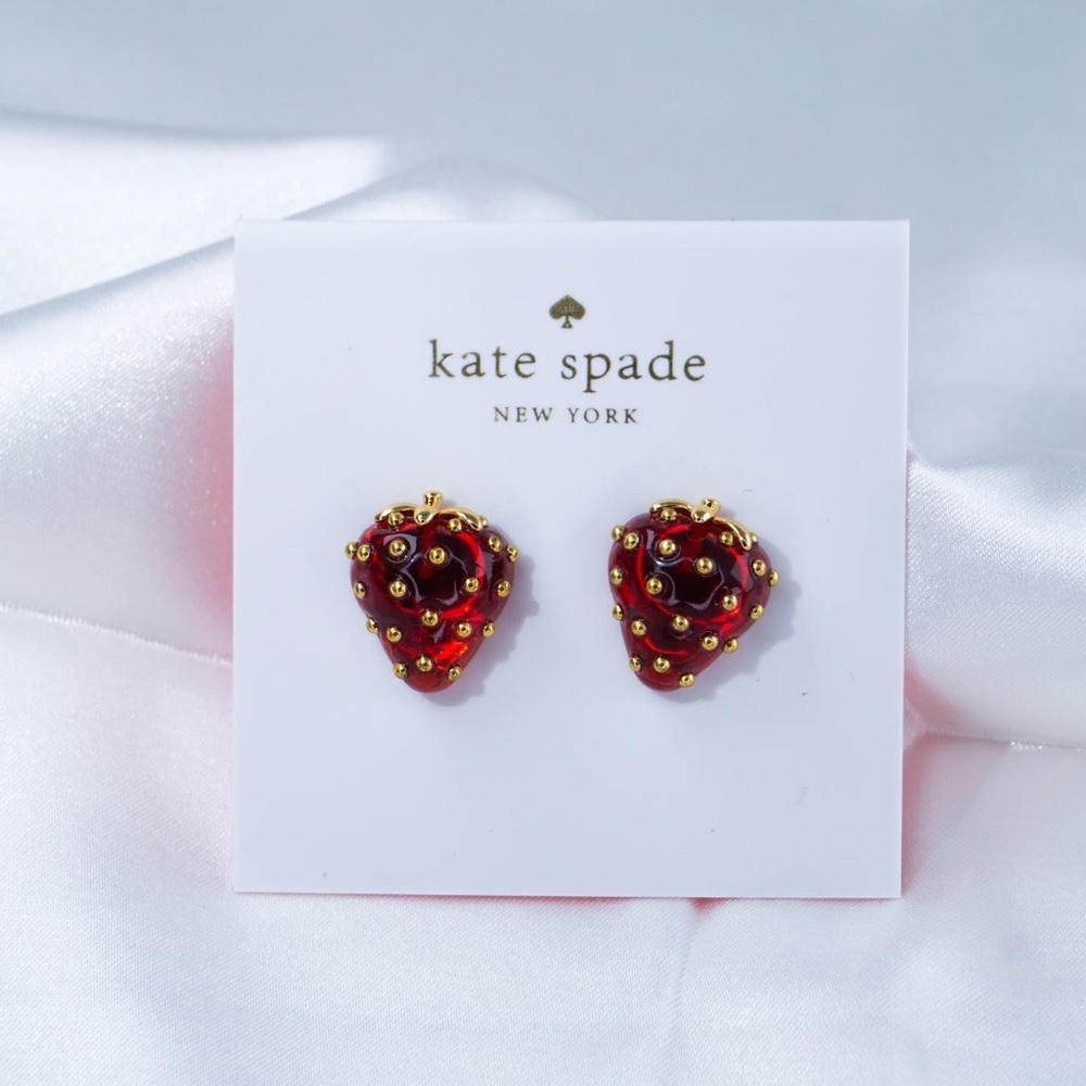 Kate Spade Red and Gold Berry Earrings